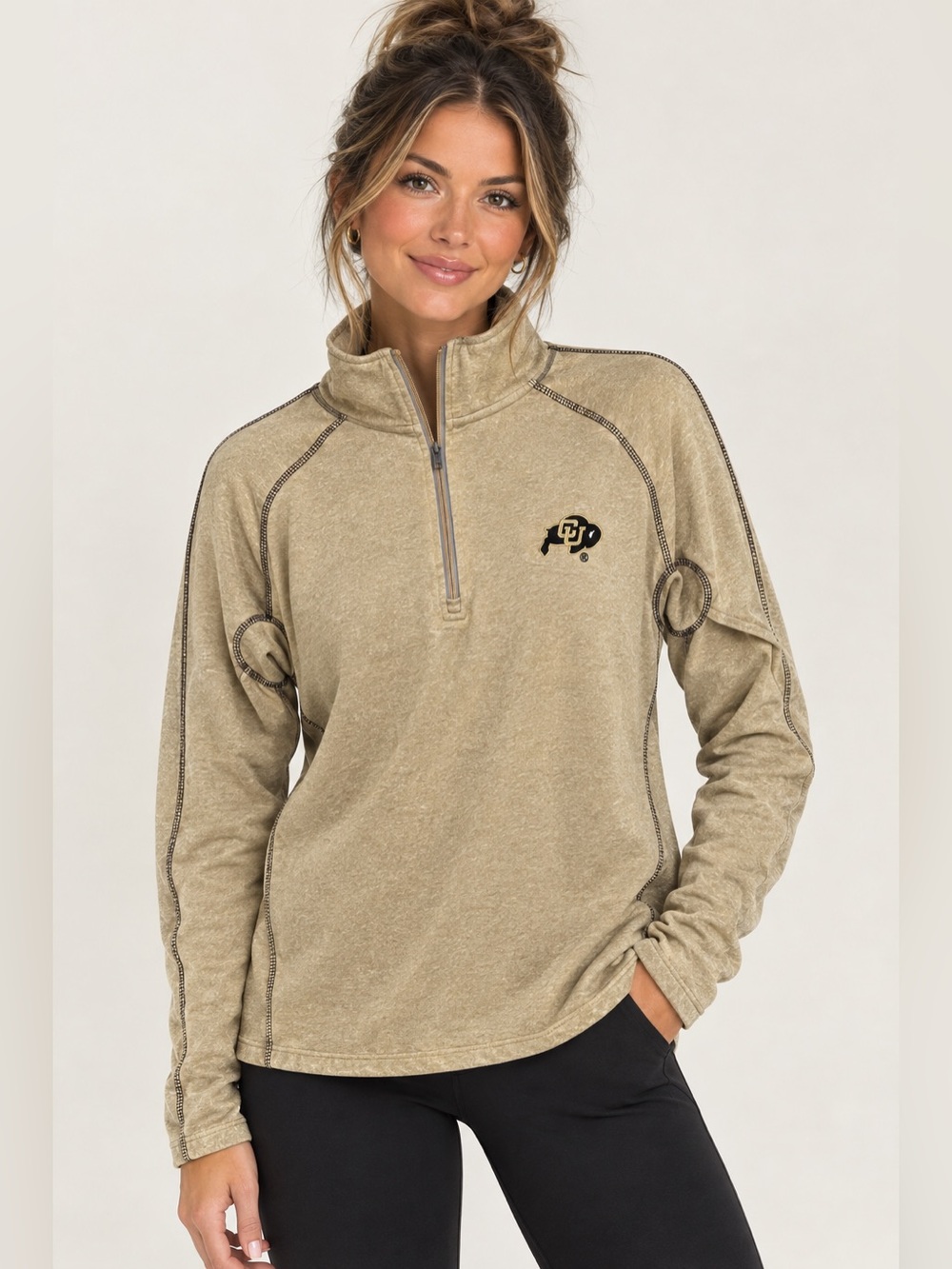 Colorado Buffaloes Knights Apparel Quarter Zip Pullover Women’s S Gold NCAA
